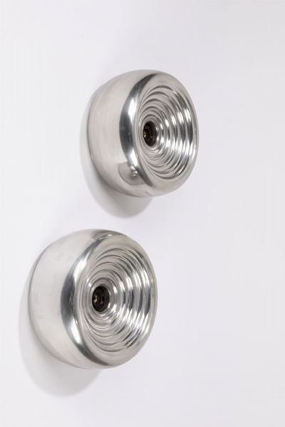 Coppia di lampade da parete o soffitto modello 'Padina', metallo, 1966