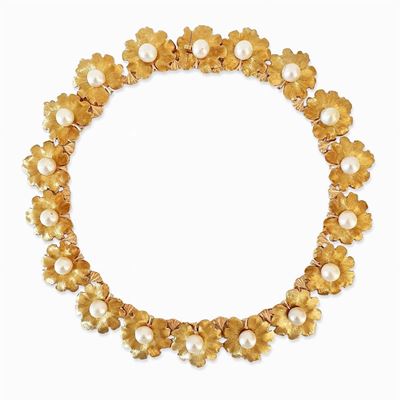 Collana in Oro Giallo 18k e Perle