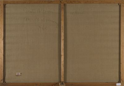 Nascita di personaggi, 1961, olio su tela, 140 x 200 cm