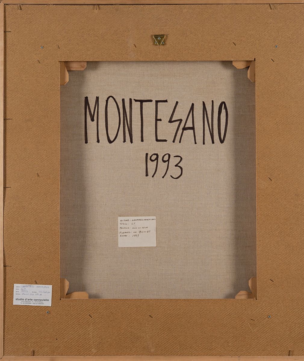 Gian Marco Montesano - Senza titolo, olio su tela applicata su compensato
