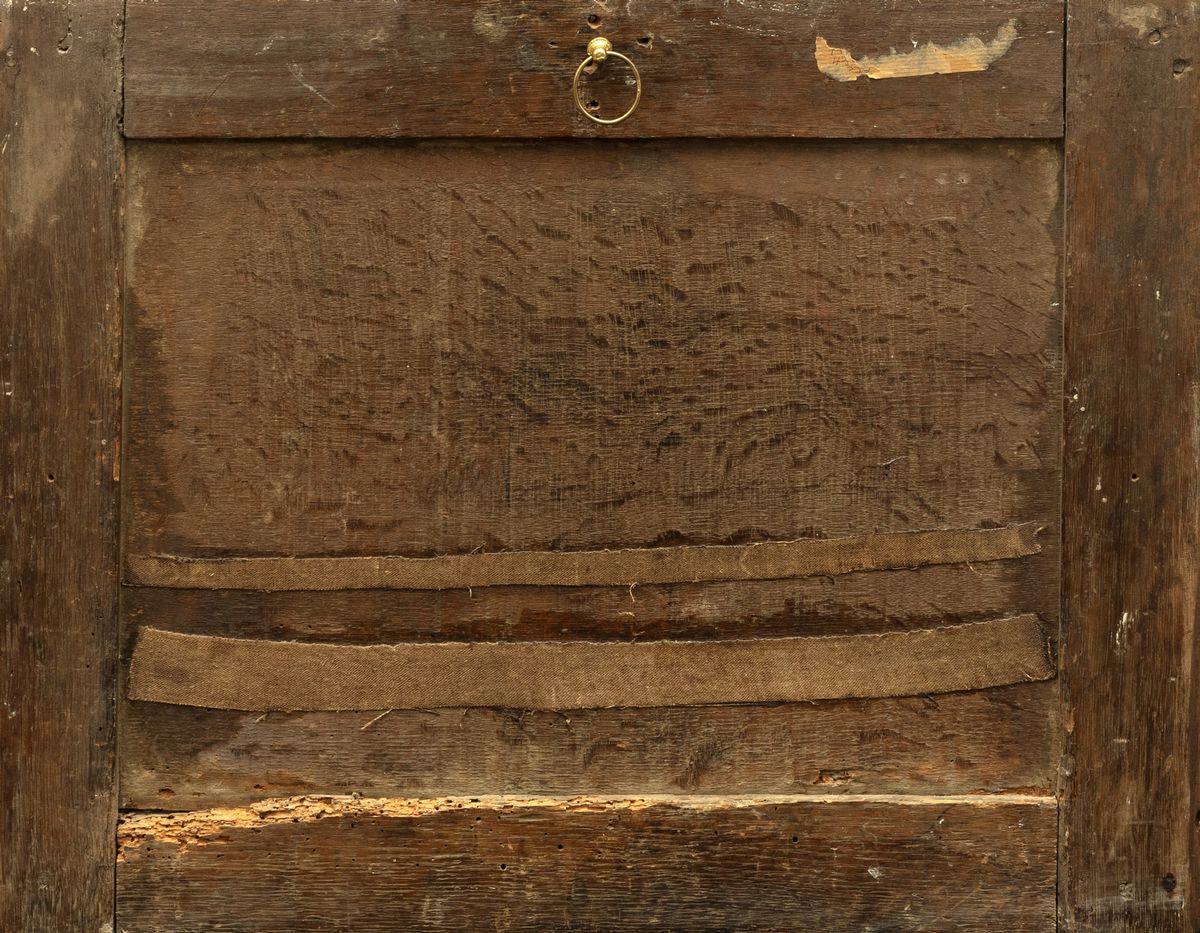 Scuola Fiamminga, Secolo XVII - Giocatori di backgammon, olio su tavola
