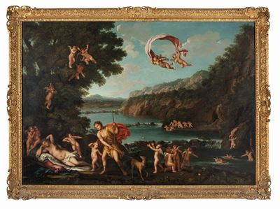 Francesco Albani, Venere e Adone, olio su tela cm 122 x 172