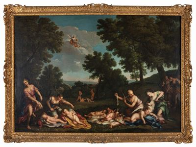 Albani, Cupidi disarmati dalle ninfe di Diana, olio su tela