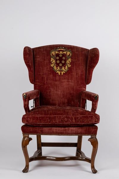 Poltrona Reclinabile in Legno di Noce. Veneto, Secolo XVIII