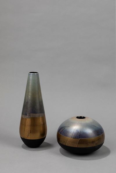 Serie Quarzi, coppia di vasi in vetro soffiato, 2007