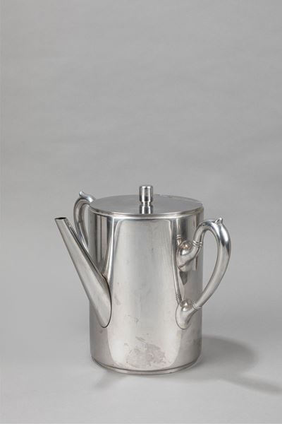 Teiera, acciaio, h 33x40x30 cm, circa 1950