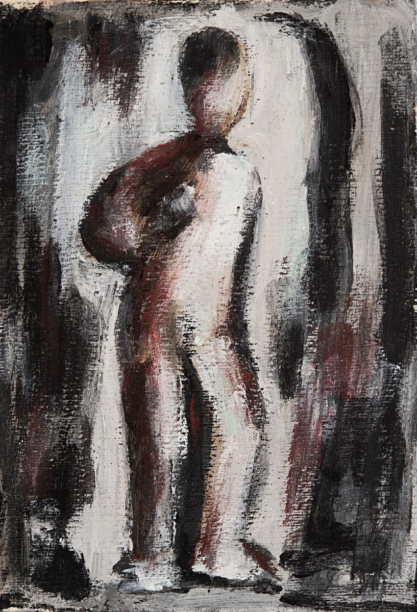 Mario Sironi - Figura, tempera su cartoncino, cm 24x16,2 e cm 22,5x16,2, metà anni '50