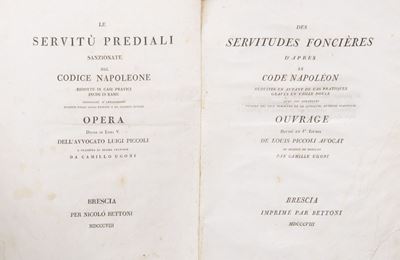 Le servitù prediali sanzionate dal codice Napoleone, 1808, incisioni in rame