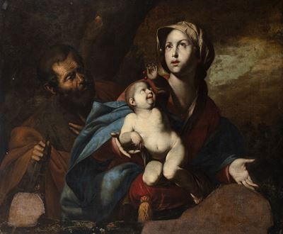 Sacra Famiglia, olio su tela
