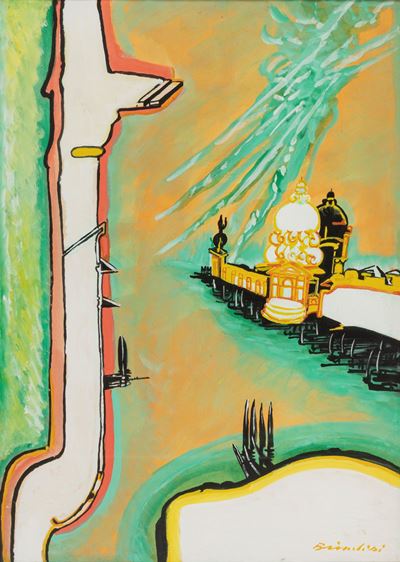 Venezia - Tempera su carta applicata su tela, cm 70 x 49,5
