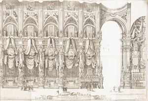 Funeralia  Napoli - Famiglia Pignatelli - Relazione dell'uficio anniversario fatto celebrare in Napoli nella Chiesa de' SS. Apostoli de' RR. C. R. Teatini il di 28. di Novembre 1752 per Diego Pignatelli di Aragona Duca di Terranova, e Montelione dal Duca Fabrizio suo figliuolo