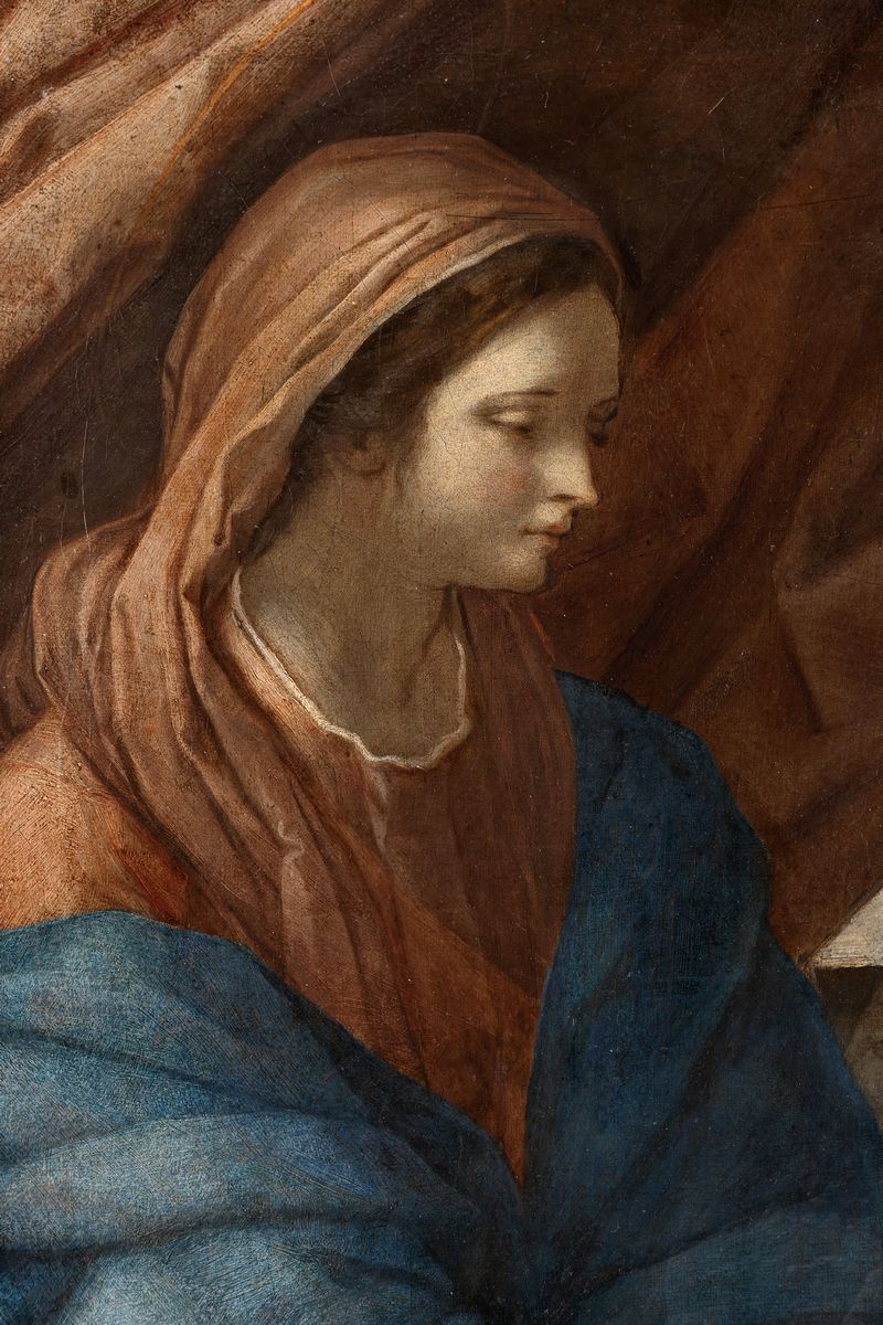 Scuola Emiliana, Secolo XVII - Autore sconosciuto, Sacra Famiglia, olio su tela
