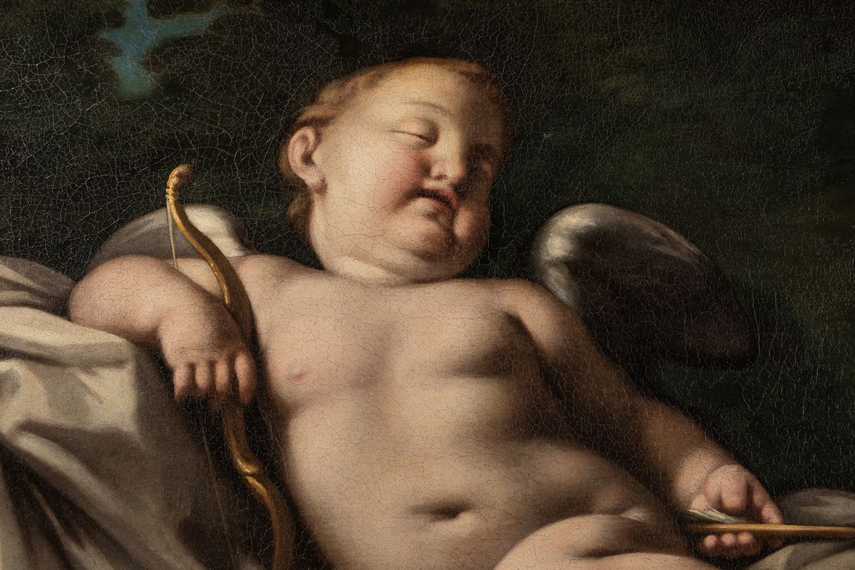 Pietro Bellotti - Cupido dormiente, olio su tela