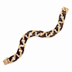 A 18k yellow gold and wood bracelet, Van Cleef & Arpels