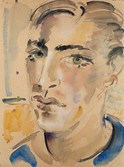 Ritratto di giovane, acquerello su carta, 1943