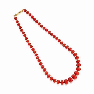 Collana in corallo rosso e oro giallo 18k