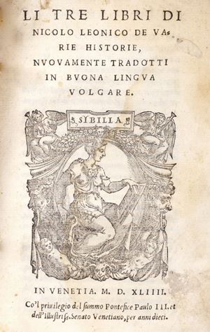Tomeo, Nicolò Leonico - De varia historia libri tres