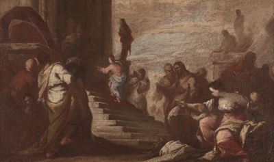 Presentazione della Vergine al Tempio, bozzetto, olio su tela