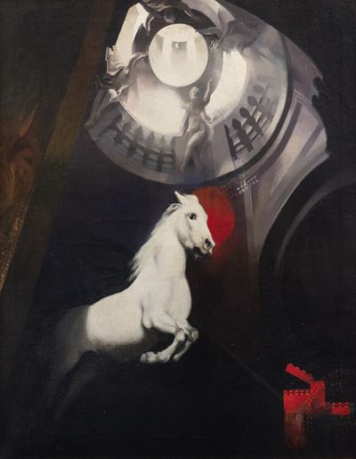 Apoteòsi del cavallo di San Giorgio, olio su tela, 1968