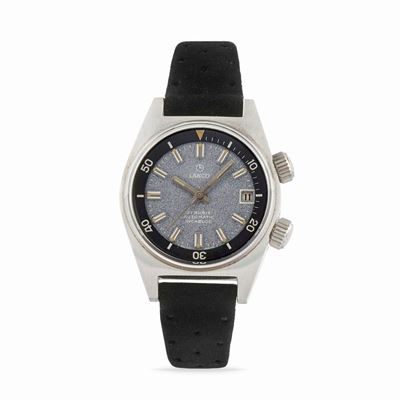 Orologio Mini Diver, anni '60, cassa tonneau in acciaio con quadrante grigio