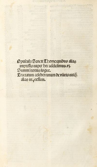 Opuscula Sancti Thome, edizione del 1508