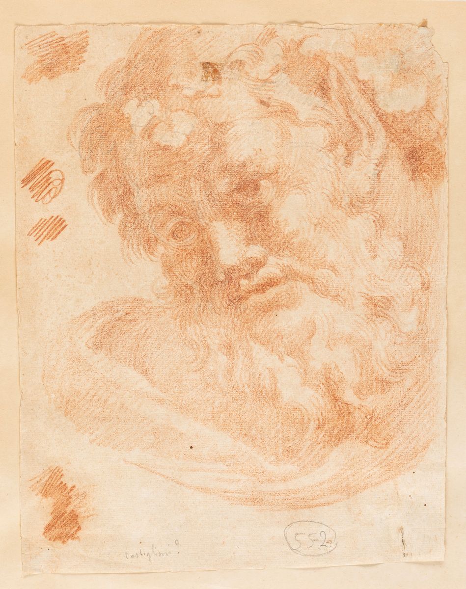 Scuola emiliana, Lotto di tre disegni: Studio di due putti, San Girolamo, Studio di fauno