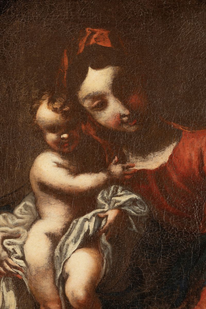 Bottega di Valerio Castello (genova, 1624 – 1659) - Valerio Castello, Madonna con Bambino, olio s...