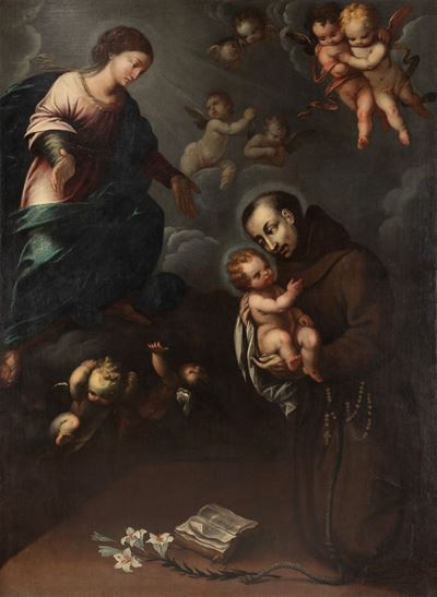 Visione di Sant'Antonio da Padova, olio su tela