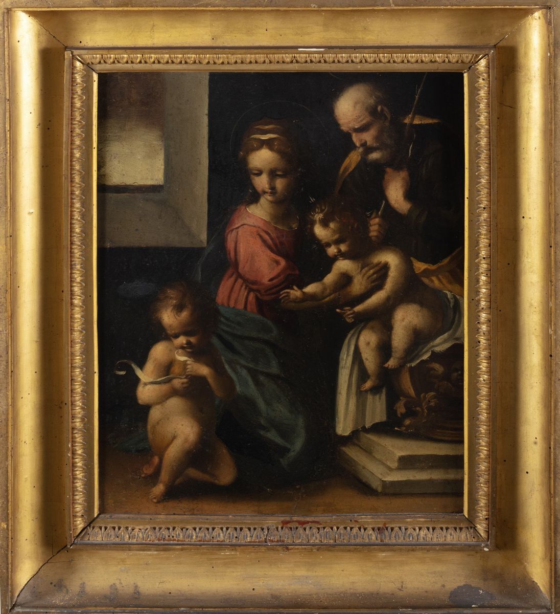 Scuola Toscana, Seconda Metà del Secolo XVI - Sacra Famiglia con San Giovannino, olio su tavola