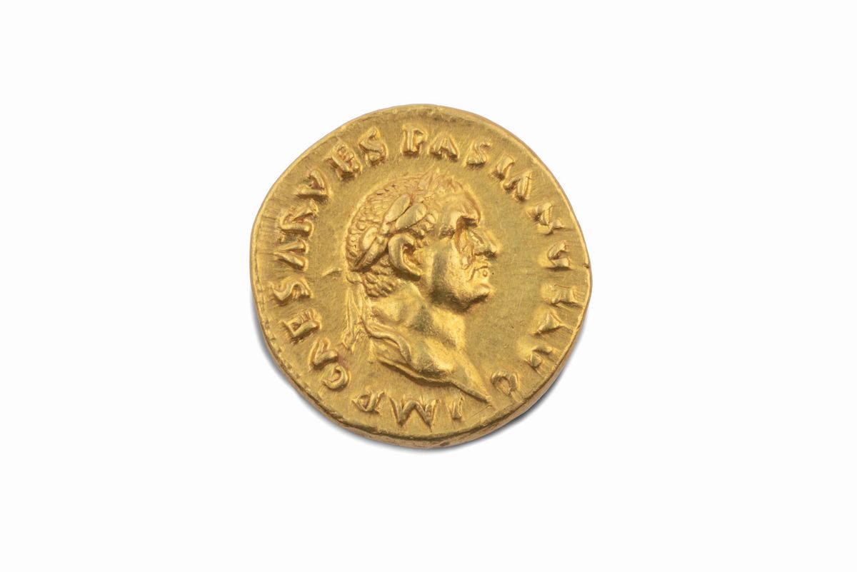 Impero Romano, Vespasiano, 69-79 D.C. - Vespasiano, Aureo - 69-70 d.C., testa laureata