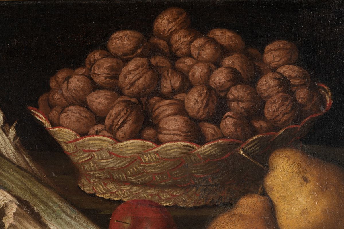 Scuola Lombarda, Fine del Secolo XVII - Inizi del Secolo XVIII - Natura morta con pere, mele, ces...