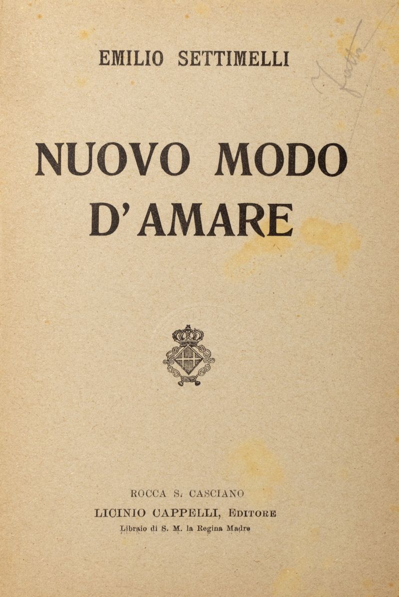 Emilio Settimelli - Nuovo modo d'amare, Prima edizione, 1918