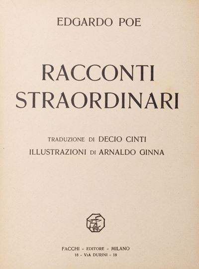 Racconti straordinari. Traduzione con illustrazioni di Arnaldo Ginna, 1919