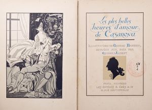 Les plus belles heures d'Amour de Casanova. Introduction & Notes by Edouard Maynial. Illustrations de George Barbier, gravées sur bois par Georges Aubert.