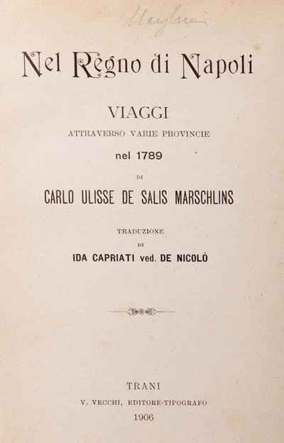 Nel Regno di Napoli. Viaggi attraverso varie provincie nel 1789, prima edizione italiana