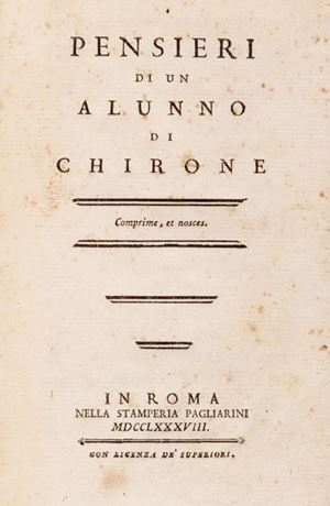Celoni, Tommaso Maria - Pensieri di un alunno di Chirone