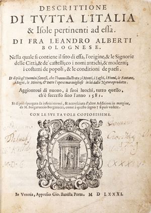 Viaggi - Alberti, Leandro - Descrittione di tutta l’Italia & isole pertinenti ad essa. 
