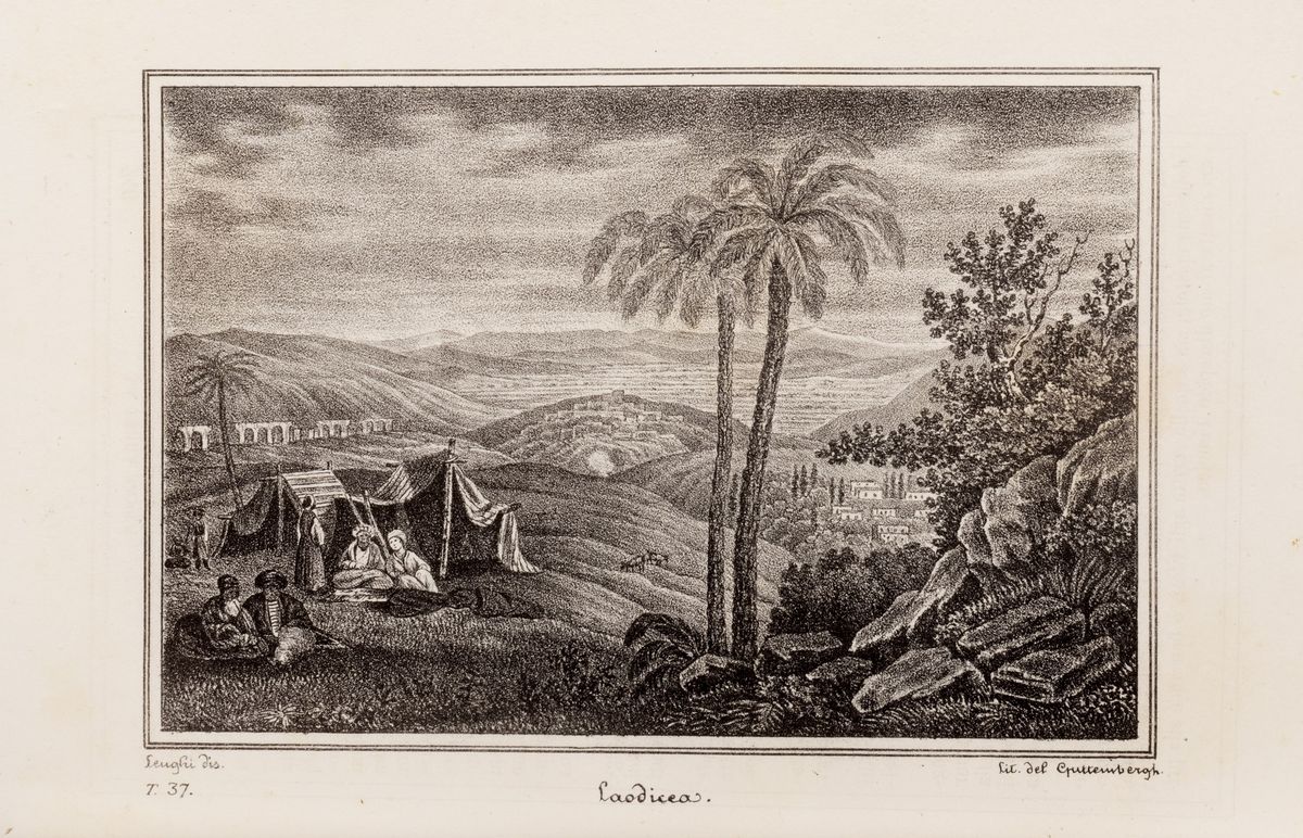 Harding, La Terra Santa e luoghi illustrati dagli apostoli. Vedute pittoresche con 48 tavole lito...
