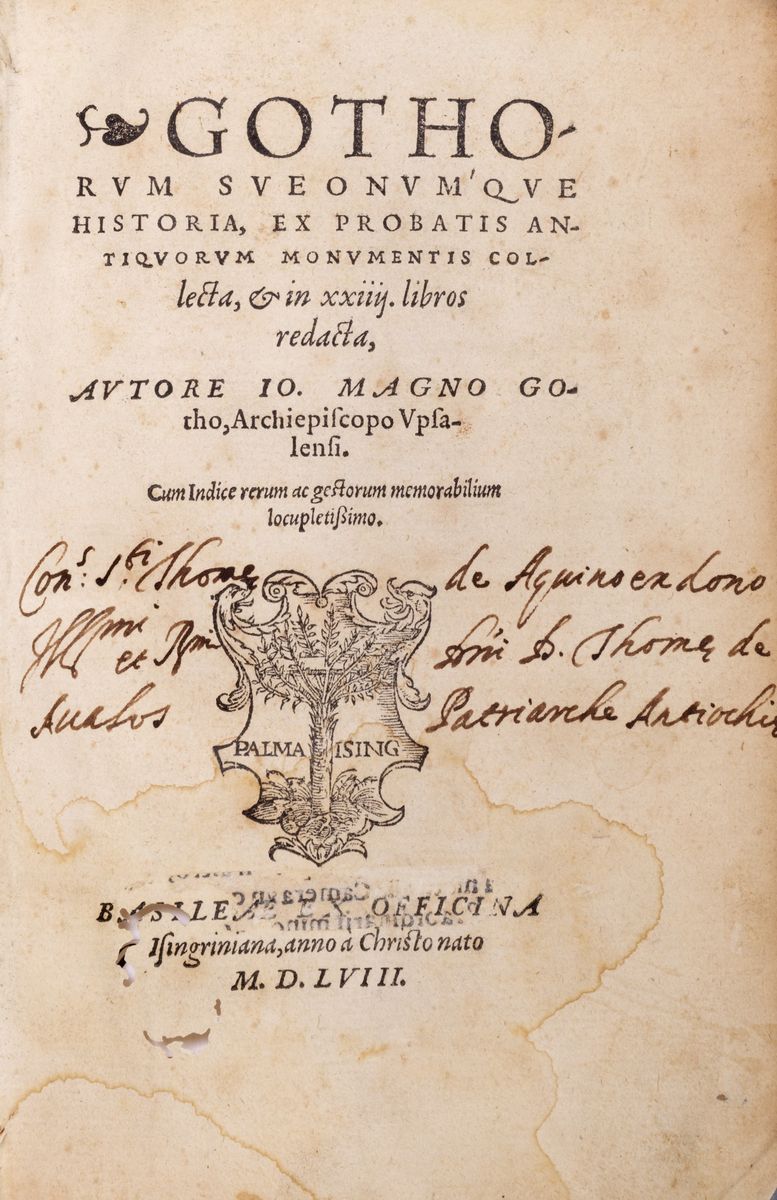 Johannes Magnus - Gothorum Sveonum & que historia, seconda edizione del 1558 con carte geografich...