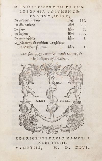 De philosophia, Venezia, Paulo Manutio Aldus Filii, 1546, 8°