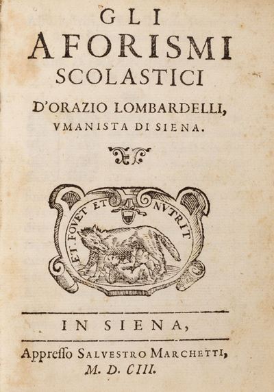 Gli aforismi scolastici, edizione originale del 1603