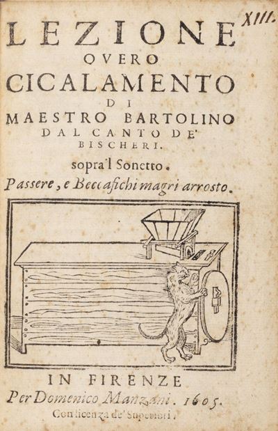 Cecchi, Lezione o vero Cicalamento di Maestro Bartolino dal Canto de' Bischeri sopra 'l sonetto P...