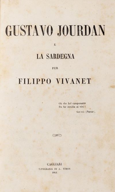 Gustavo Jourdan e la Sardegna, 1861