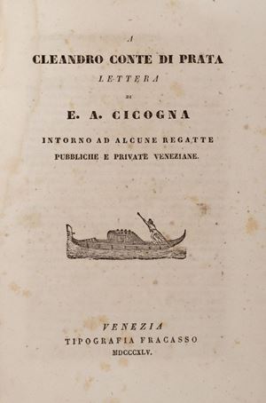 The Venice Regatta. Vernacular poetic composition by Clendro Conte di Prata with a similar letter by Emanuel Cicogna.