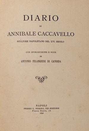 Diary of Annibale Caccavello, Neapolitan sculptor of the sixteenth century.