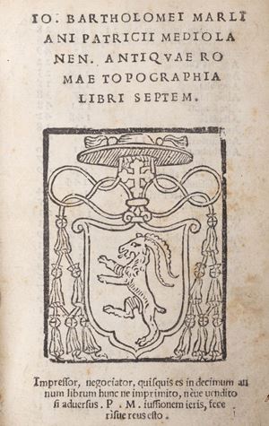 Roma - Marliani, Giovanni Bartolomeo - Antiquae romae topographia libri septem