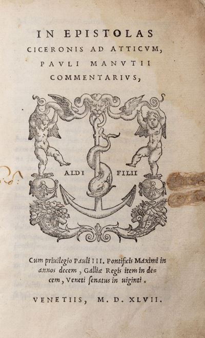 In epistolas Ciceronis ad Atticum. Commentario di Paolo Manuzio, 1547