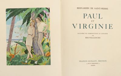 Bernardin De Saint Pierre, Paul et Virginie. Illustré de compositions en couleur par Brunelleschi...