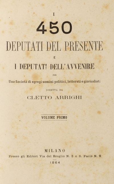 I 450 deputati del presente e i deputati dell'avvenire, edizione originale