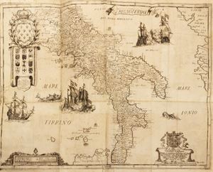 Giovanni Battista Pacichelli -  Il Regno di Napoli in prospettiva diviso in dodici province, in cui si descrivono la sua metropoli fedelissima città di Napoli e le cose più notabili e curiose, e doni così di natura, come d'arte di essa; e le sue centoquarantotto città [....] con le loro vedute diligentemente scolpite in rame. 